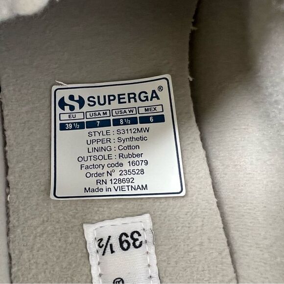 NWOT! Superga Slip On Shearling Mule Round Toe Light Gray Women S3112mw Sneakers - Picture 10 of 14